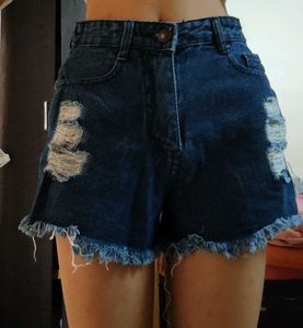 Distressed Denim Shorts