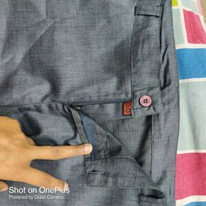 Combo of 3 ✌️formal pants. 1- Blue shine 2- Grey shine, 3-Brown size- 30