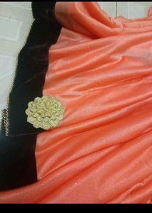 Elegant Peach &amp; Floral Saree