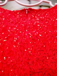 Red Updown Pattern Gown