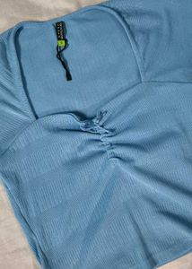 Cute bow Light Blue top