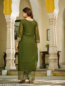 Orange Embroidered Kurta Set with dupatta