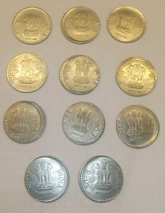 Two Rupee OffSet Error Coins (11 Pcs)