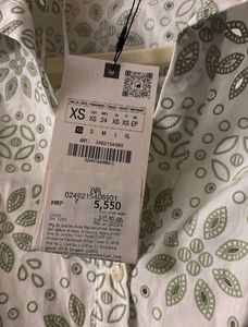 Zara Eyelet Midi Shirt Dress