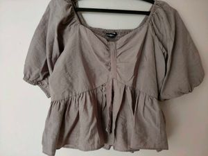 Mauve Peplum Top