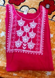 Pink Embroidered Tunic Top