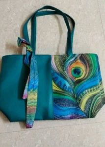 Peacock Print Tote Bag