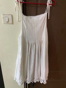 White Lace Trim Sundress