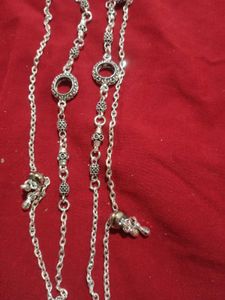 Silver Tone Charm Anklet
