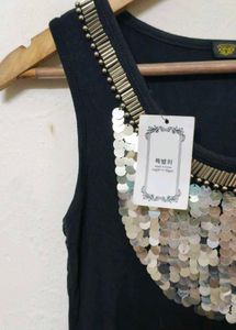 Trendy New Sequin Embellished Tank Top