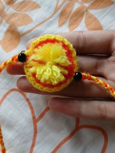 Handmade Rakhi - Yellow &amp; Orange