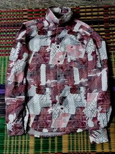 Abstract Print Button-Down Shirt