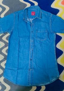 Half Sleeve Blue Denim Shirt