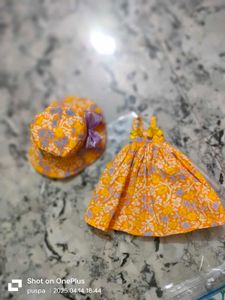 Floral Doll Dress & Hat Set