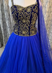 Blue Embellished Lehenga Choli