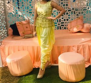 Yellow Ethnic Dhoti Set