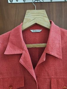 Vintage Coral Button-Down Shirt