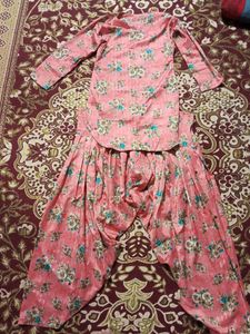 Pink Floral Patiala Suit