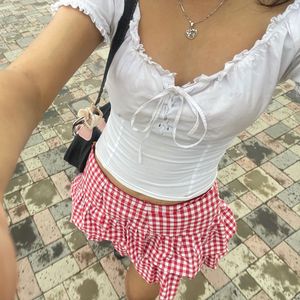 Red Gingham Skirt