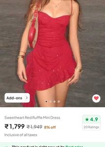 Red Mini Dress /Black padded push up bra