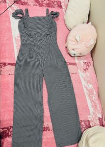 Black &amp; Whit Check Jumpsuit