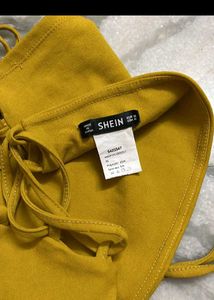 Yellow Strapless Crop Tube Top