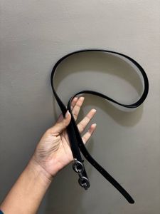 Stylish Black Belt with Chain Detail