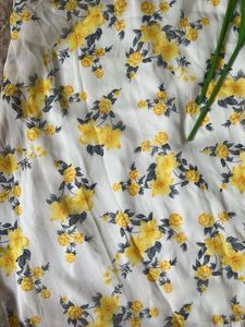 Floral Print Yellow Dress