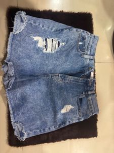 Distressed Denim Shorts