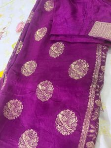 Beautiful pink saree with blouse