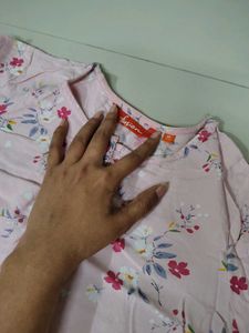 Pink Floral Kurta Office Wear