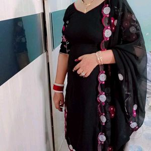 Elegant Black Embroidered Suit