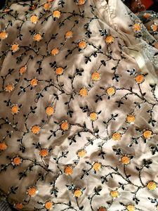 Orange Colour Net Skirt And Top