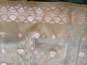 Peach Cotton Khada Kapda Saree With Embroidery Work Party Wear Border Work