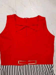 Girls' Red &amp; Striped Dress