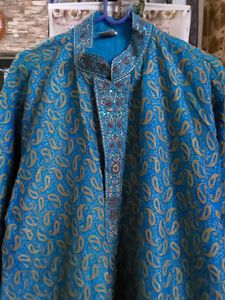 Teal Embroidered Kurta