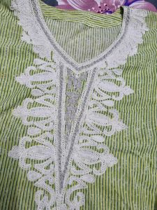 Pakistani Lace Cotton Long Kurti