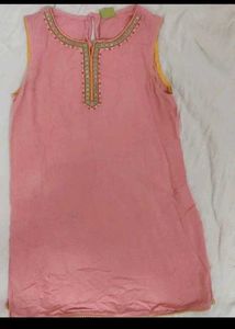 Pink Embroidered Kurta