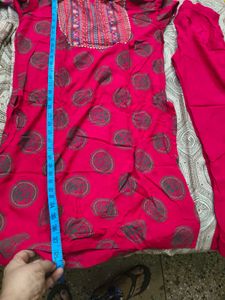 New Majenta Printed Kurta Set in xl size