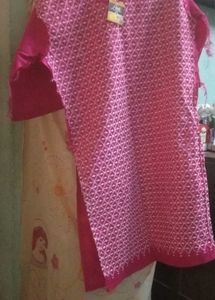 Pink Embroidered Kurti