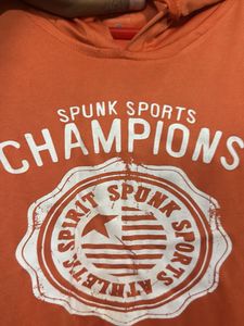 Orange Spunk Sports Athletic Sleeveless Hoodie