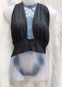 272011. Black Halter Crop Top