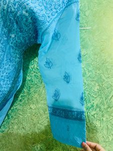 New Lakhnvi Blue Kurta