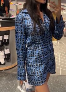 Satin printed Collar Summer dress