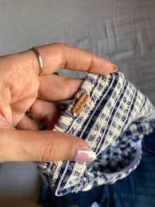Blue Gingham Tube Top