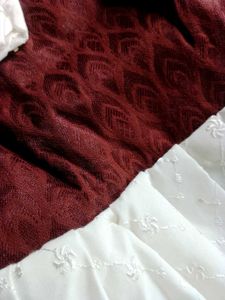 Burgundy &amp; White Dress