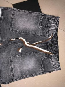 (Waist,28-30)Stylish Gray Wash Denim Joggers