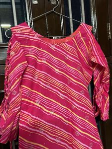 Pink Striped Kurta