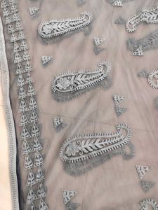 Elegant Grey Paisley Dupatta