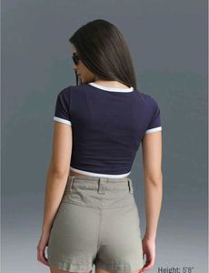 BONKERS CORNER Navy Cropped Graphic Tee